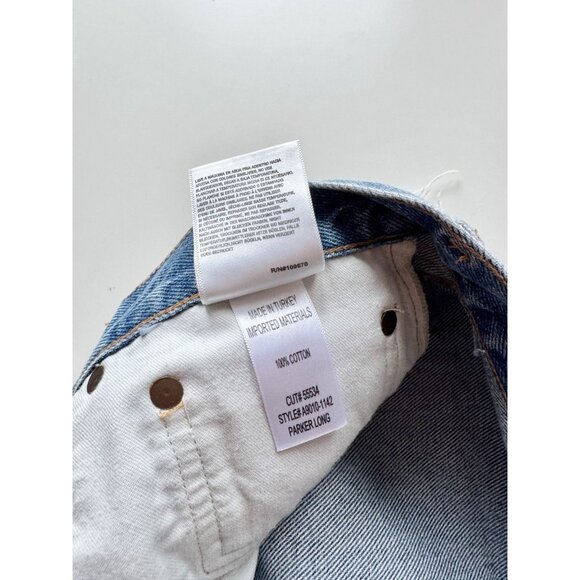 AGOLDE Parker Long Skywave High Rise Denim Cut Off Shorts, Size 30 - Picture 12 of 13